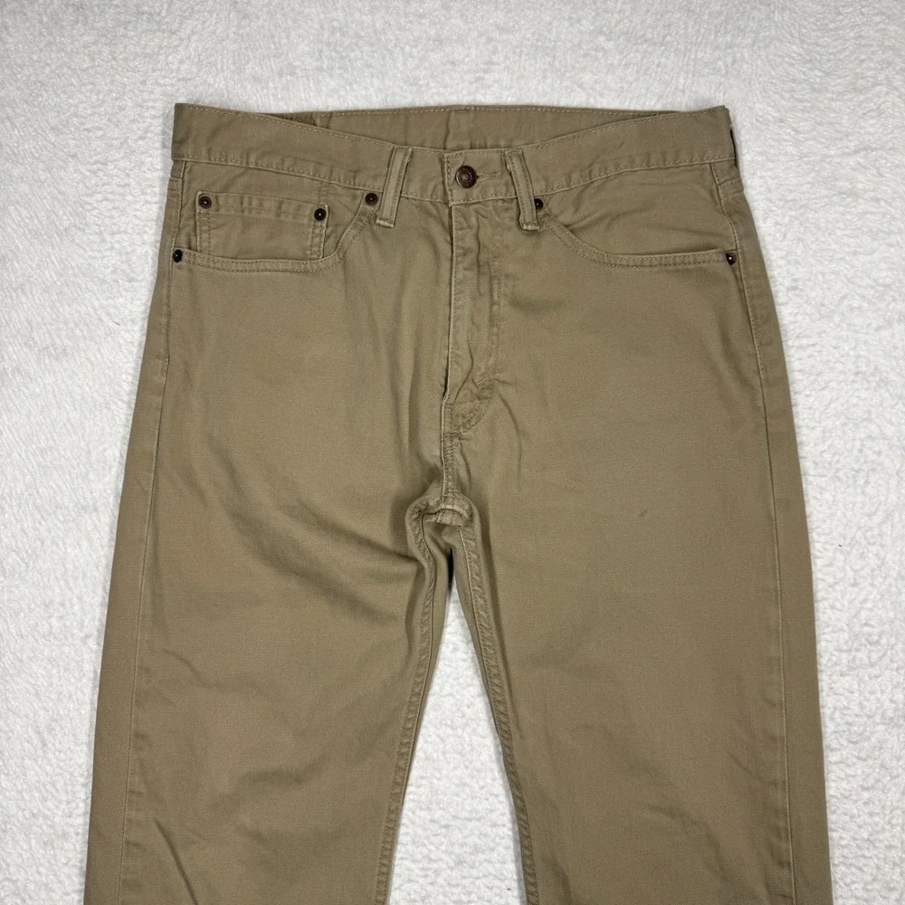 Levi's 505 Beige‎ Khaki Jeans Pants Relaxed Fit Straight Leg Men's Size 34x32